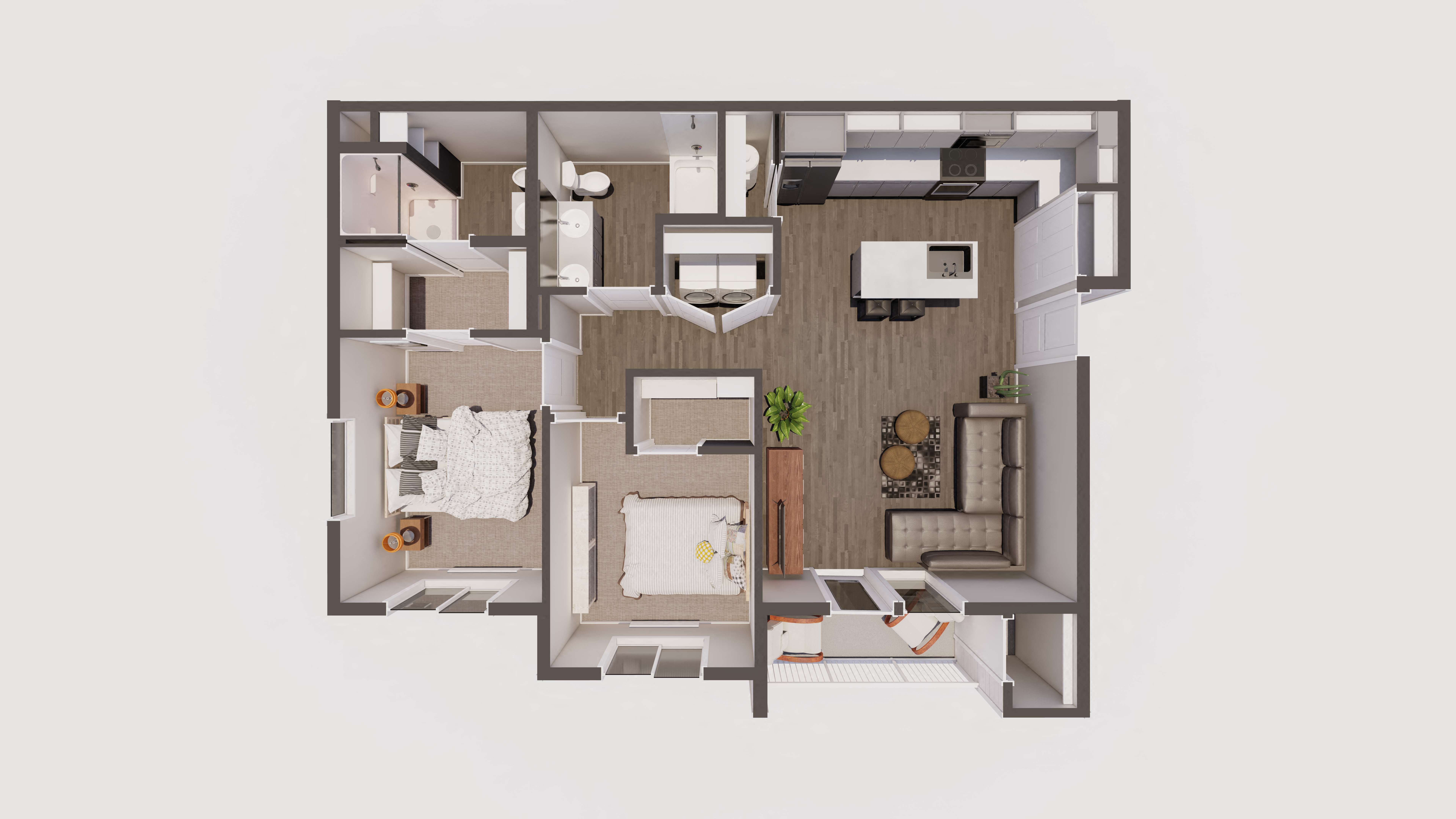 bedroom floor plan an in 3d